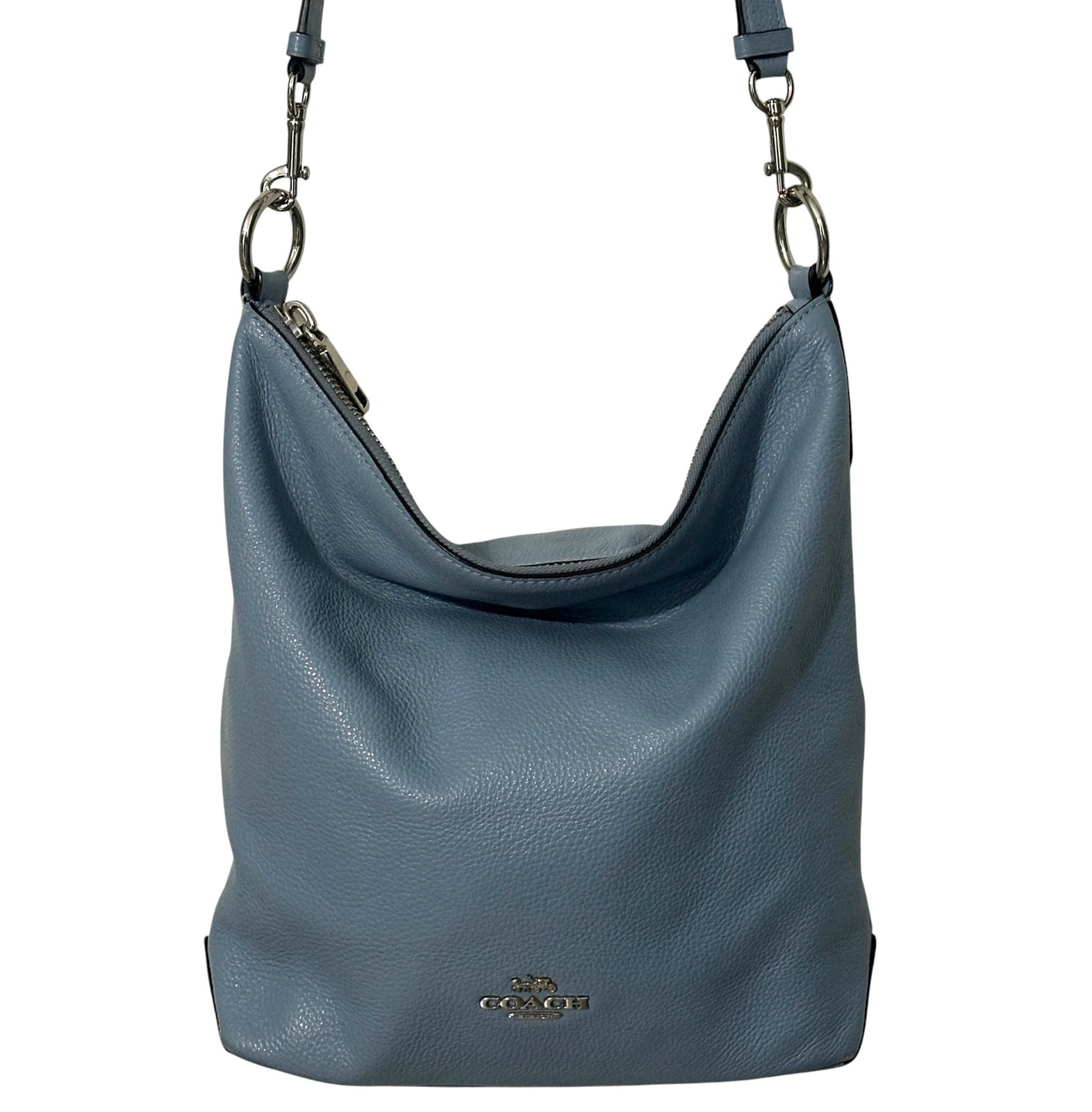 Coach Vintage Abby Hobo Bag Womens Sky Blue Pebbled Leather Slouchy Purse